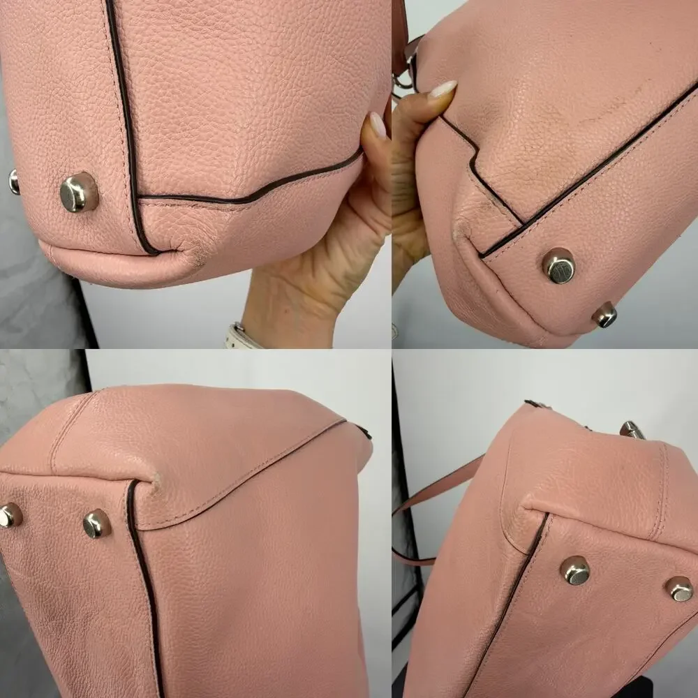 Coach Edie 31 Shoulder Bag Pink Pebbled Leather Hobo Tote Silver Hardware